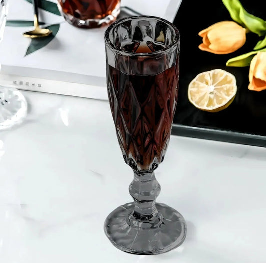 Copas de champagne de vidrio labrado