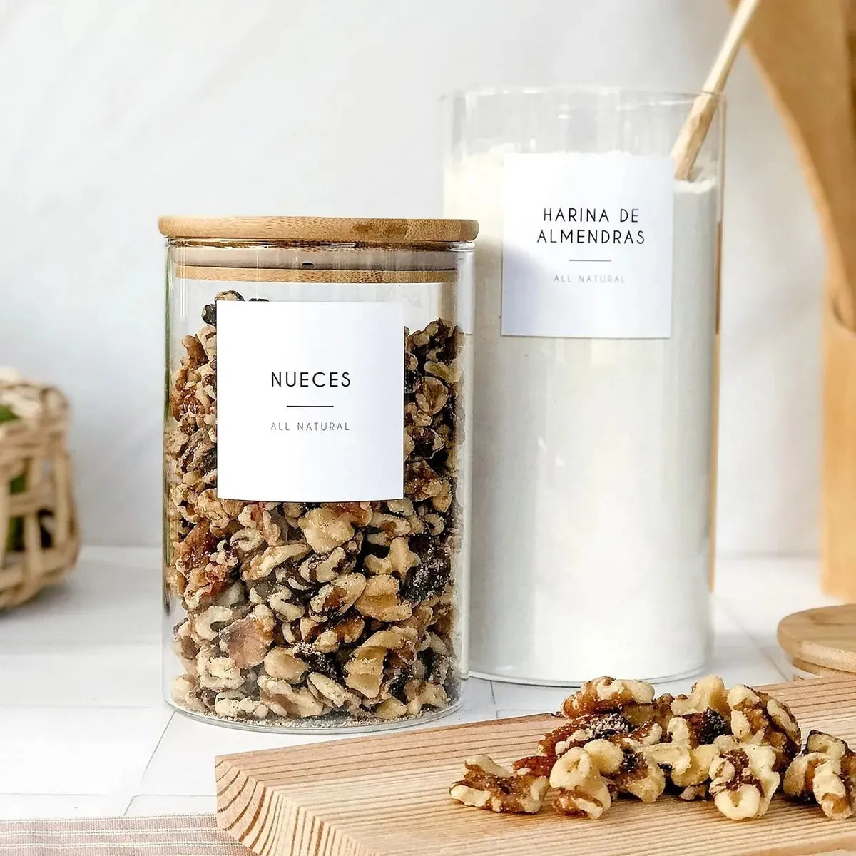 Frasco Hermetico De Vidrio Multiuso Tapa Madera 685ml