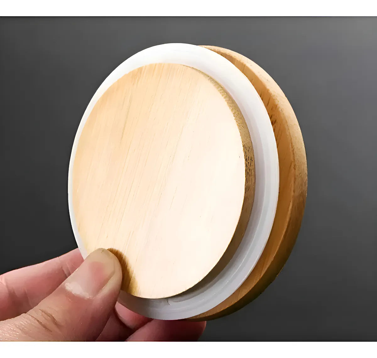 Frasco de Vidrio 28 CM Con Tapa de Madera