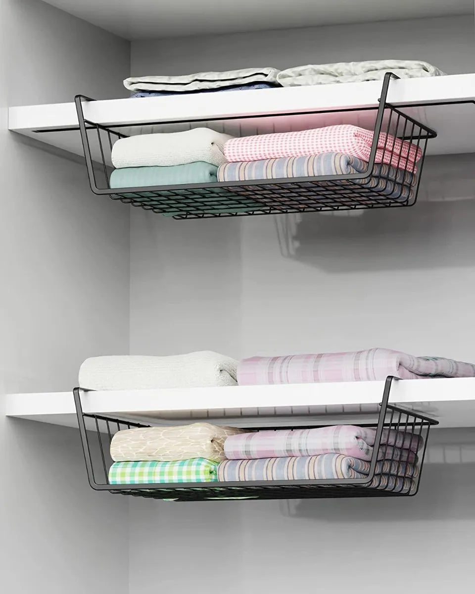 Canasto Colgante P/ Ganar Espacion en Estantes - de Hierro