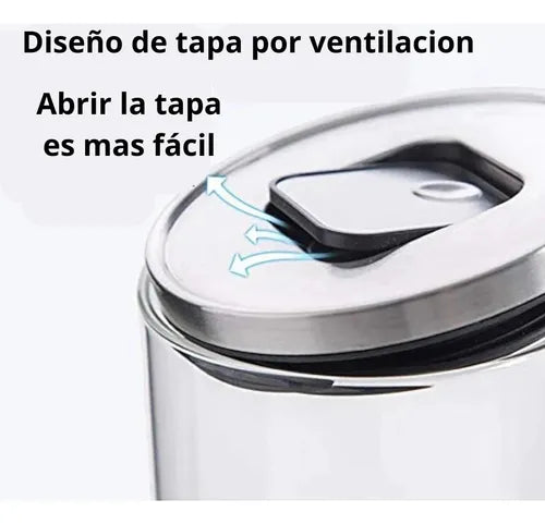Frasco Tarro Hermético Vidrio 700ml Tapa Acero Redondo Color Tapa De Acero