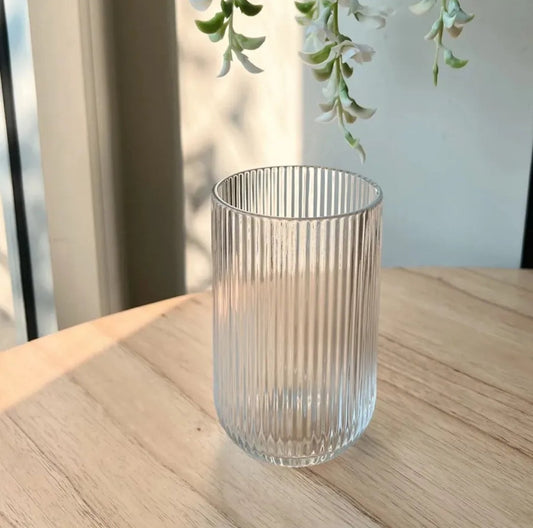 Vaso de Vidrio Rayado 450cc x unidad