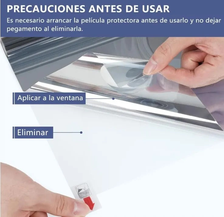 Film Espejado Polarizado 3mts Aislante Térmico + Espátula