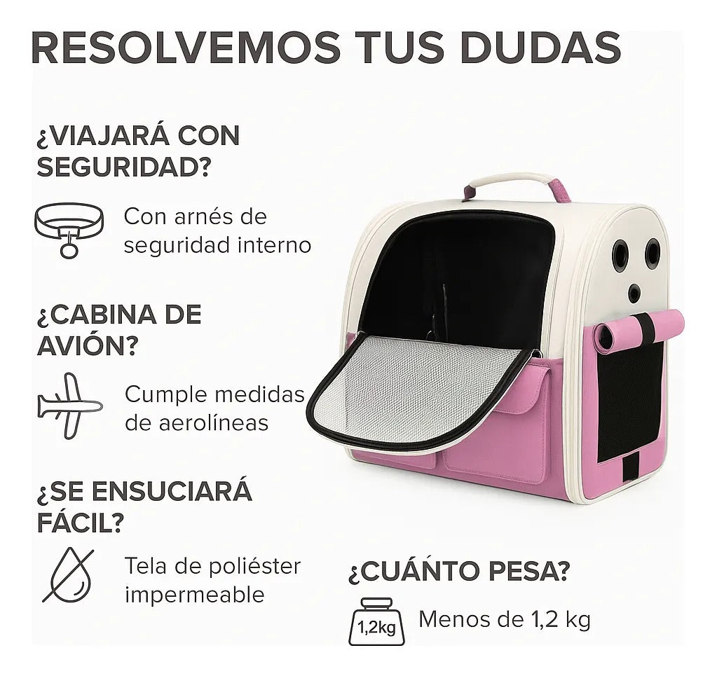 Mochila Transportadora para Gatos y Perros