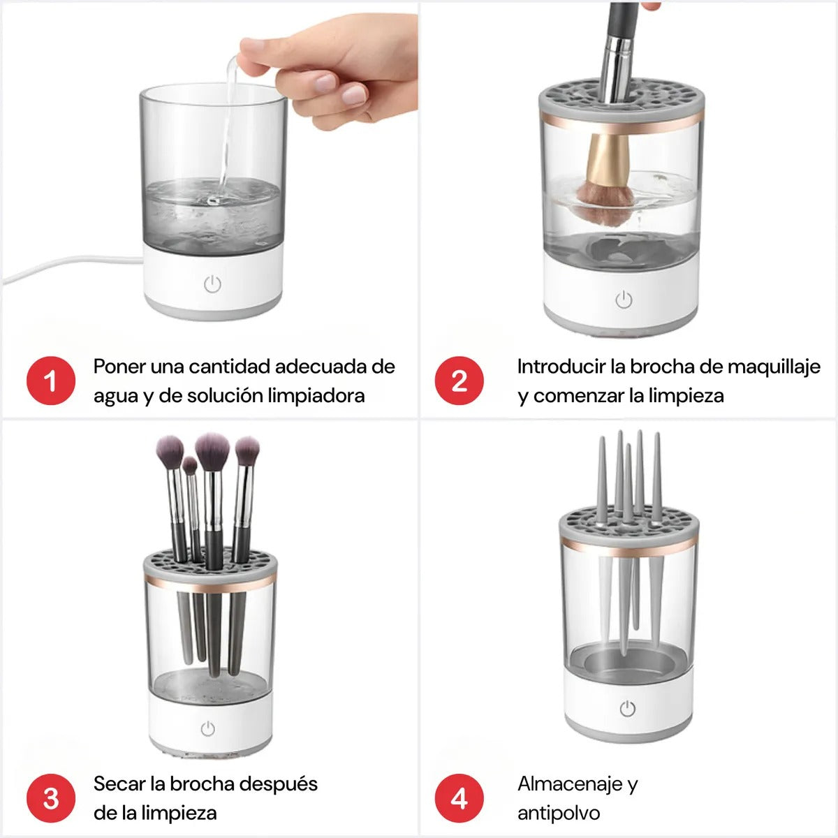 “Glam Brush Cleaner – Limpiador Eléctrico de Brochas y Esponjas”