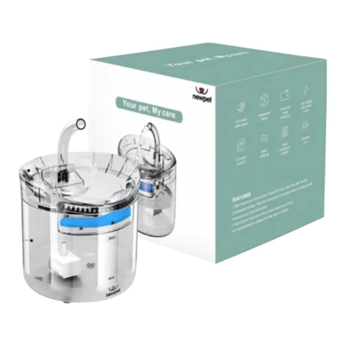 Bebedero C/Fuente Purificadora para Mascotas