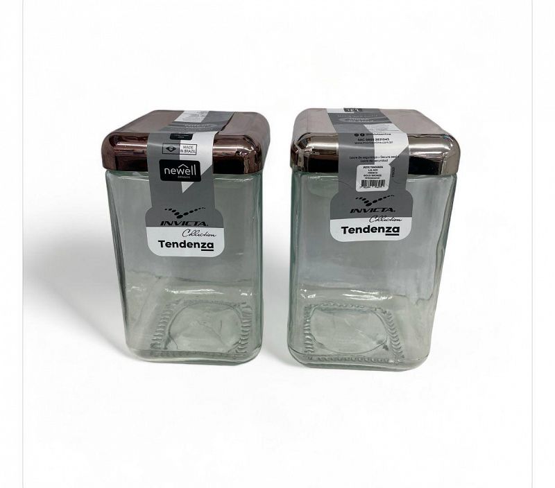 Frasco Cuadrado 1.3L de Vidrio con Tapa Metálica